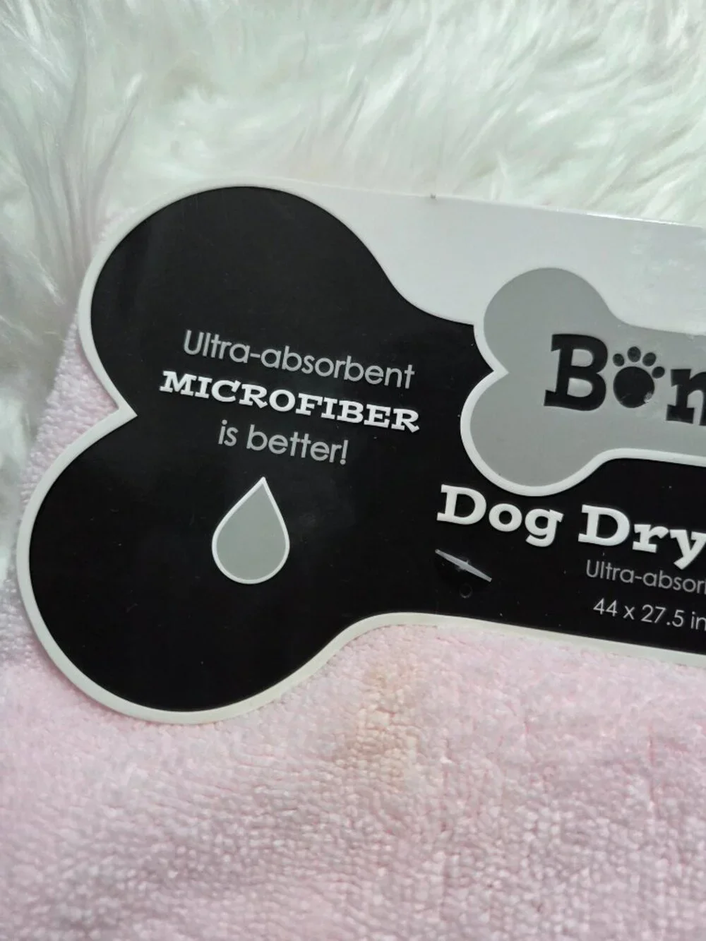 Bone Dry Pale Pink Dog Drying Towel